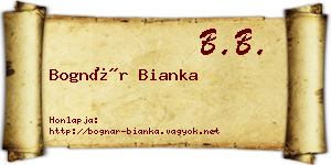 Bognár Bianka névjegykártya