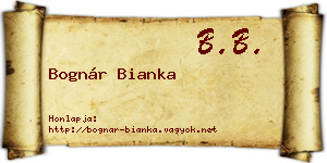 Bognár Bianka névjegykártya